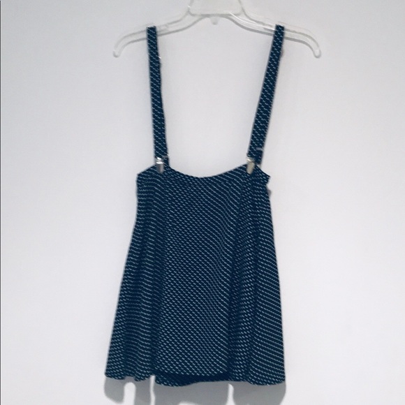 Forever 21 NWOT Polka Dot Navy suspender skirt - Picture 1 of 3